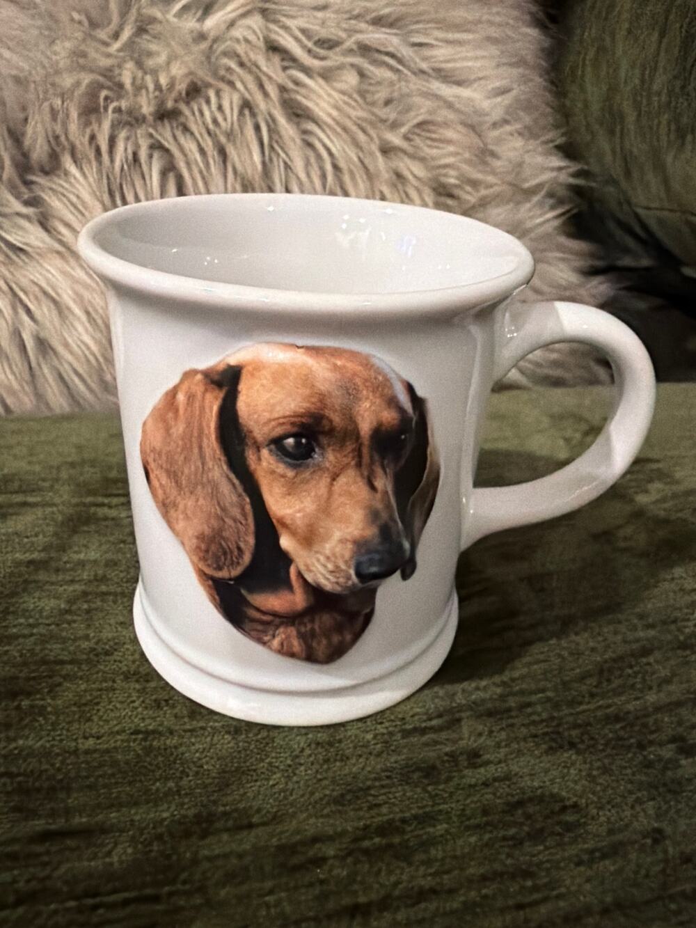 Vintage Xpres Best Friend Originals Dachshund 3D ceramic coffee mug from 1999.